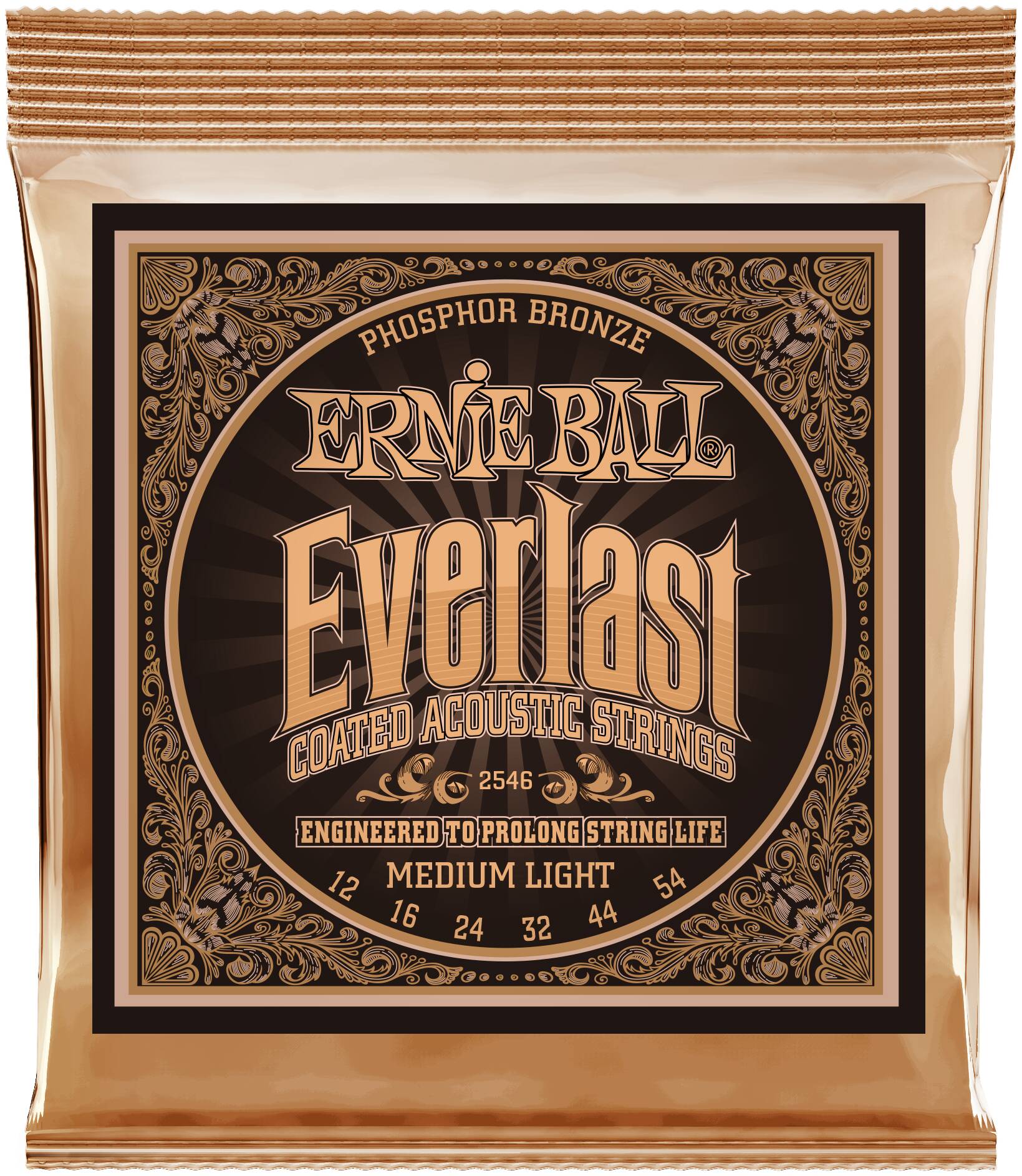 ERNIE BALL 2546 Everlast Coated Phosphor Bronze Medium Light 12-54 - Струны для акустической гитары