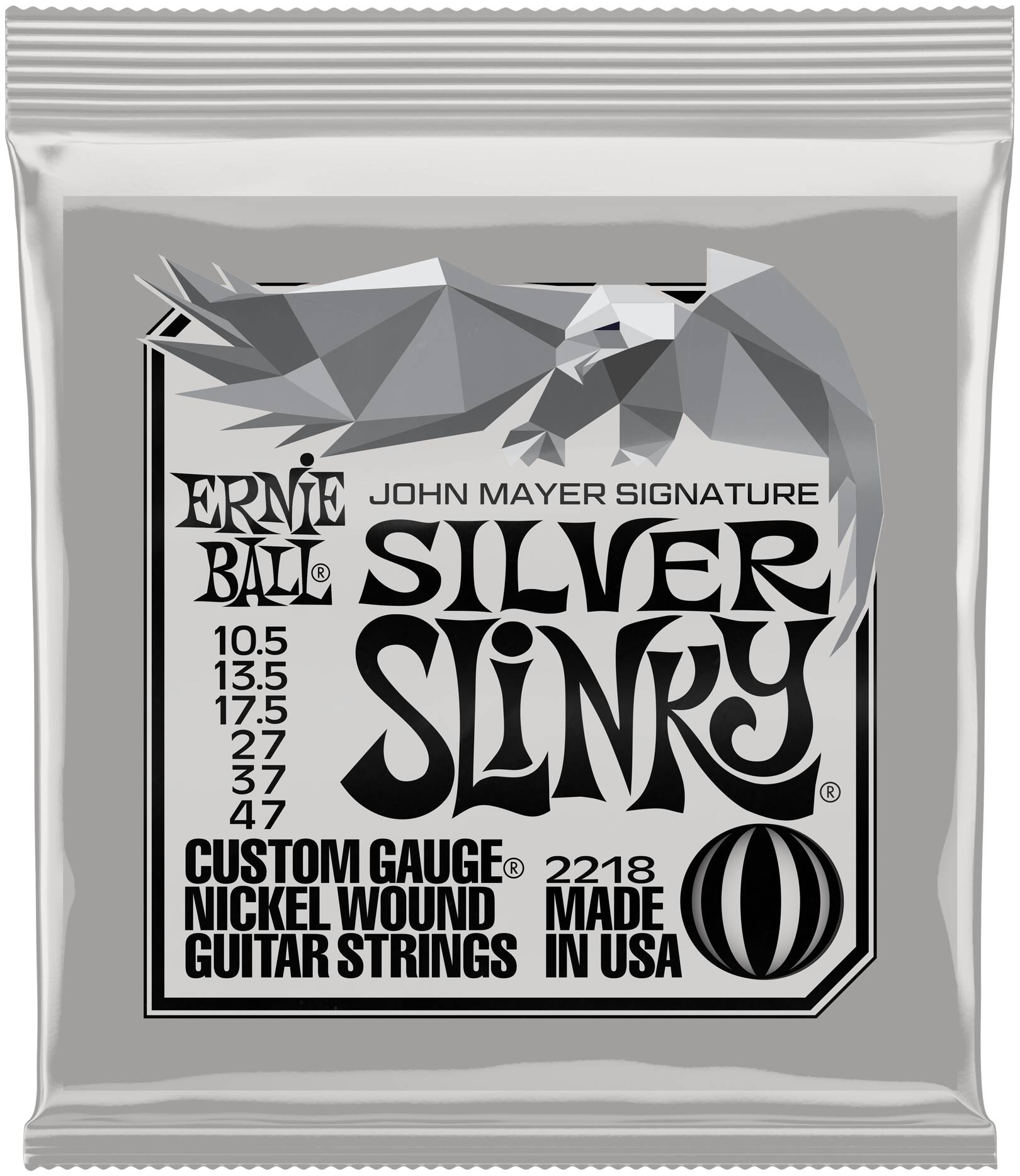 ERNIE BALL 2218 John Mayer Silver Slinky Nickel Wound 10.5-47 - Струны для электрогитары