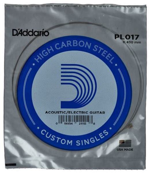D"ADDARIO PL017 SINGLE PLAIN STEEL 017