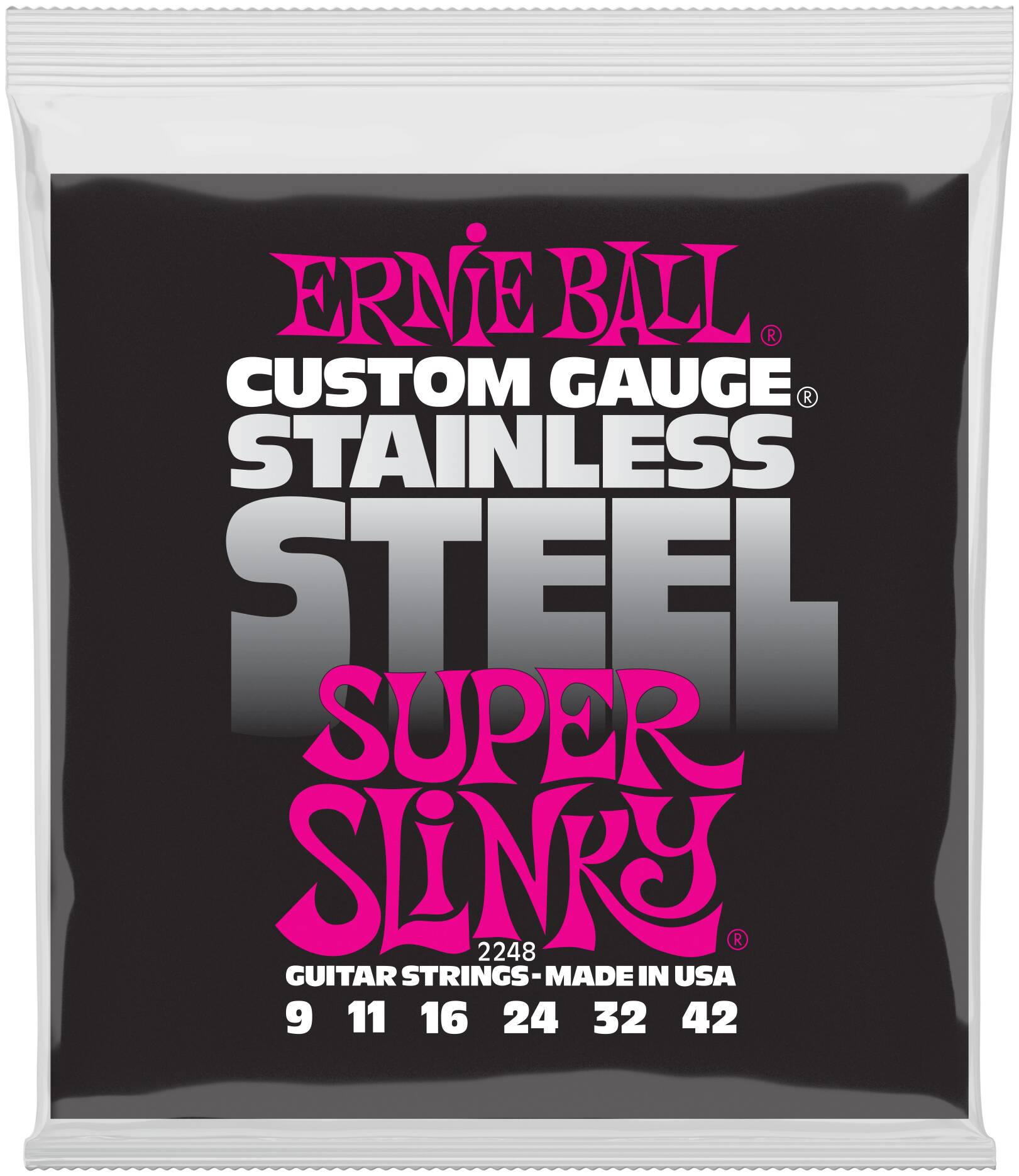 ERNIE BALL 2248 Stainless Steel Slinky Super 9-42 - Струны для электрогитары
