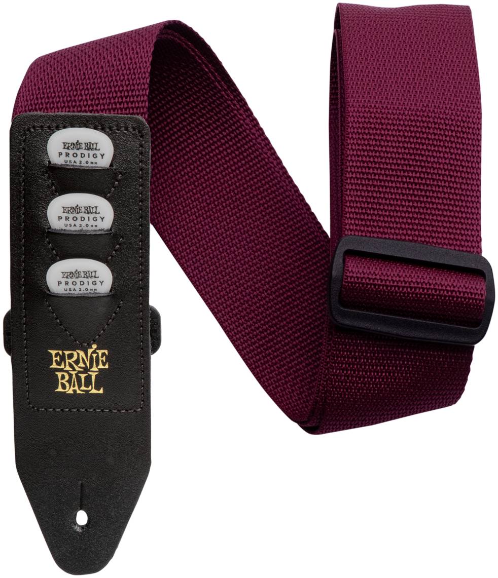 ERNIE BALL 4688 Pickholder Burgundy - Ремень для гитары