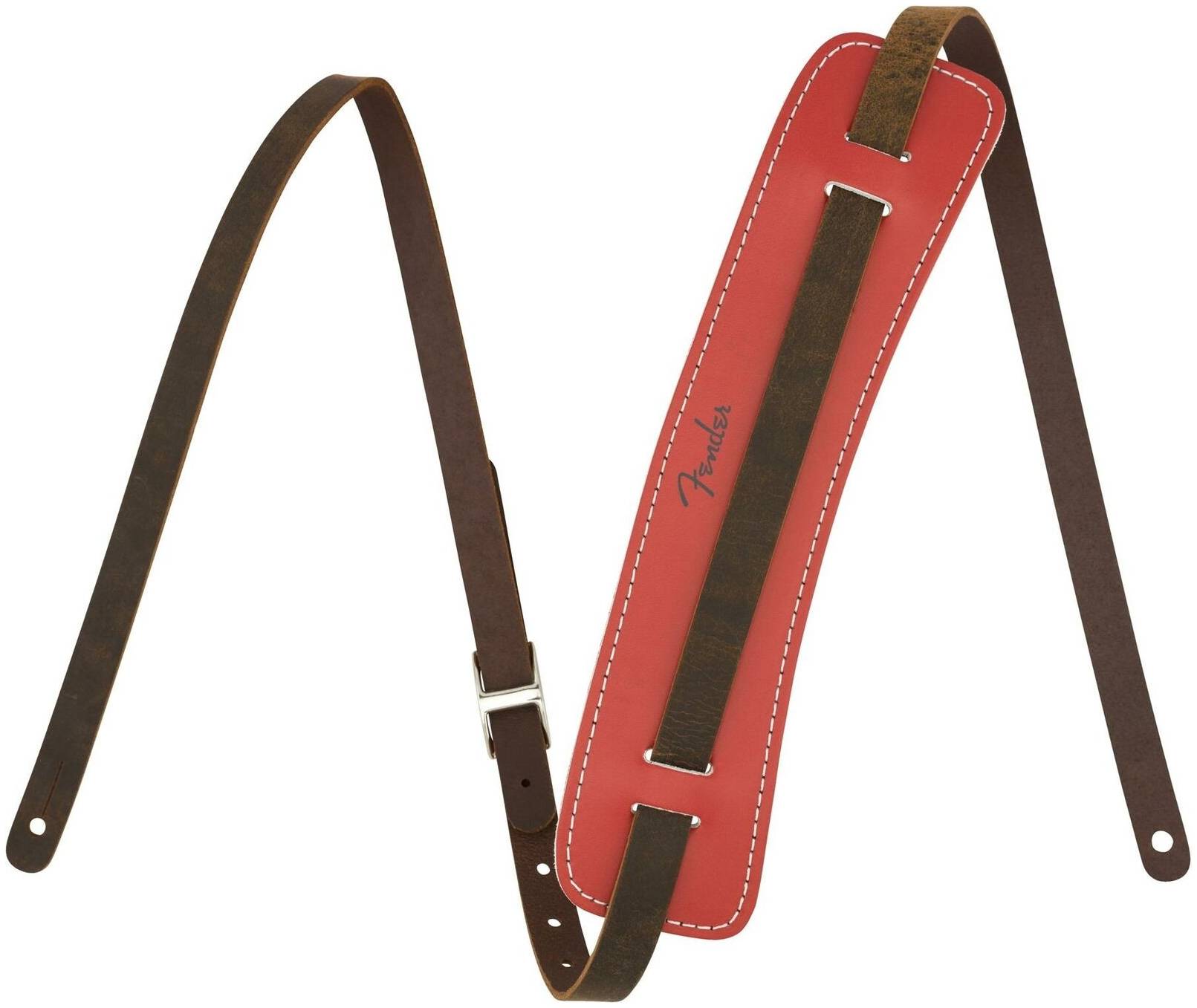 FENDER ORIGINAL STRAP FR кожаный гитарный ремень с красным наплечником