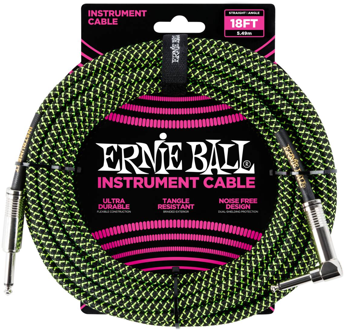 ERNIE BALL 6082, 5.49м - Инструментальный кабель