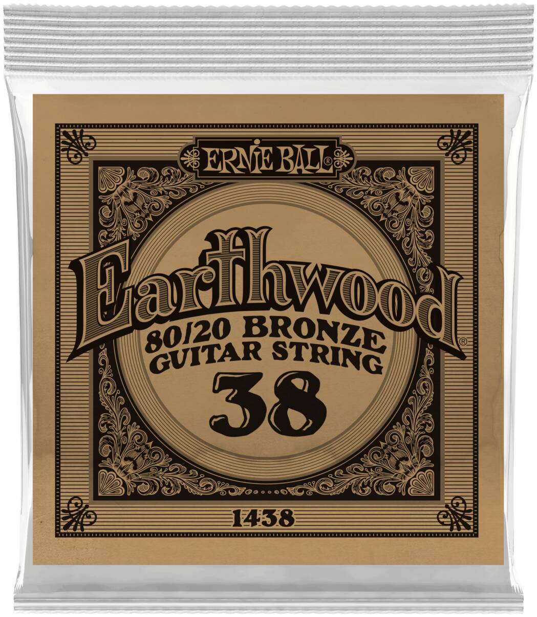 ERNIE BALL 1438 Earthwood 80/20 .038 - Струна одиночная для акустической гитары
