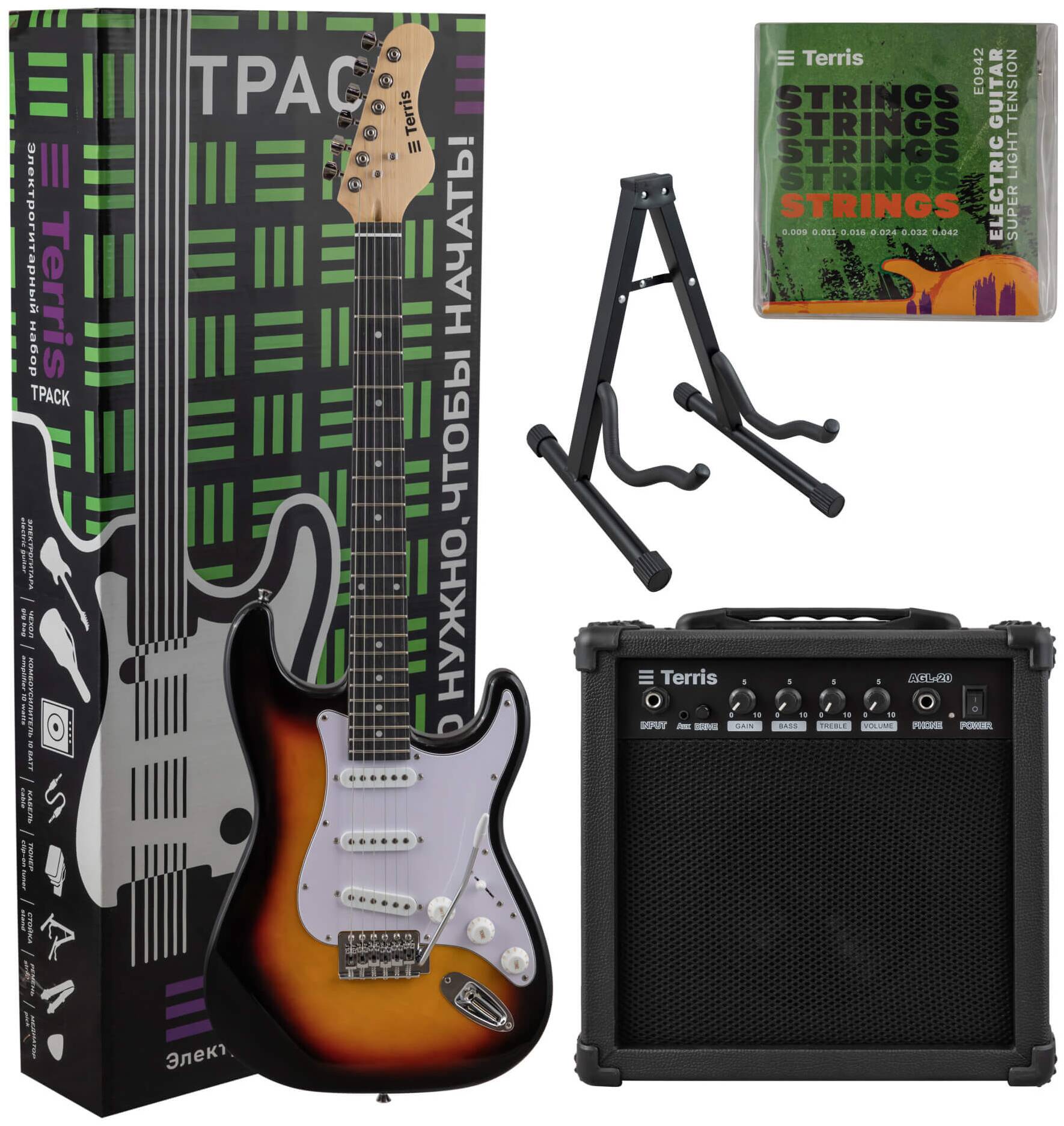 TERRIS TPACK-TST-040 SB - Электрогитара в наборе