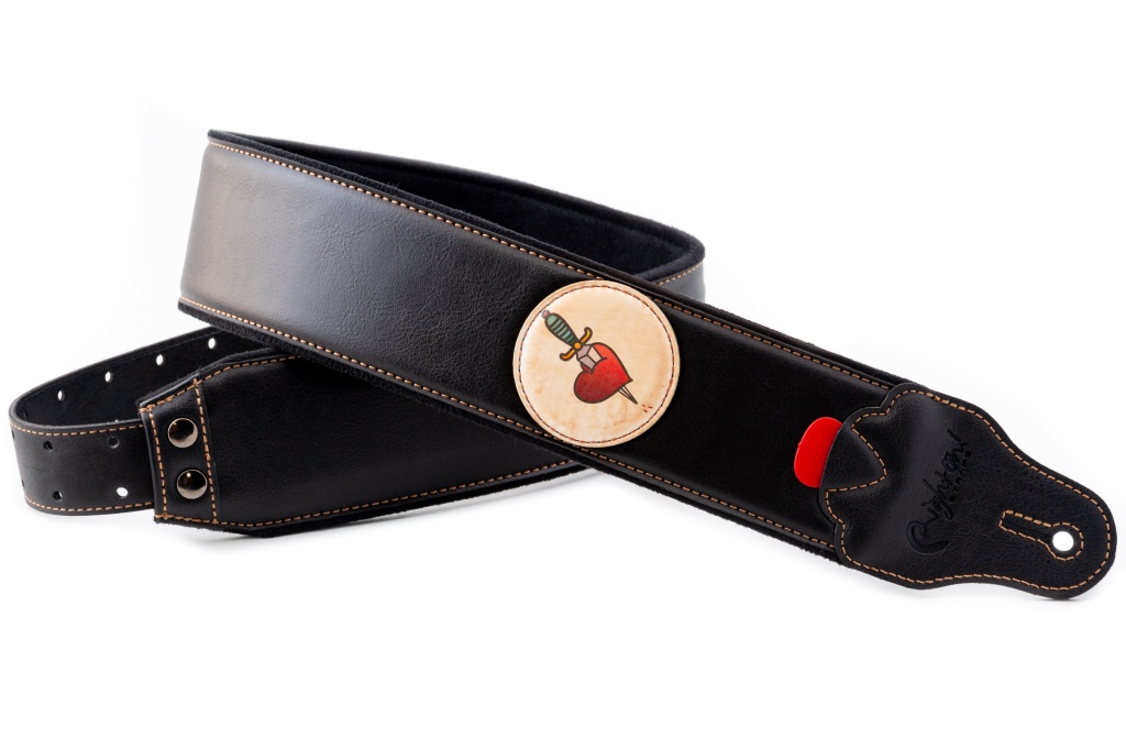 8419612002388 Groove Old School Heart Ремень для гитары, текстиль/синтетика, RightOn Straps