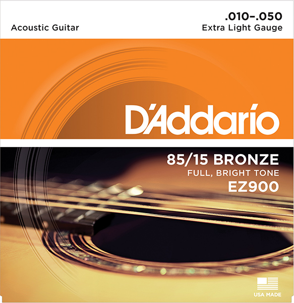 EZ900 AMERICAN BRONZE 85/15 Струны для акустической гитары Extra Light 10-50 D`Addario