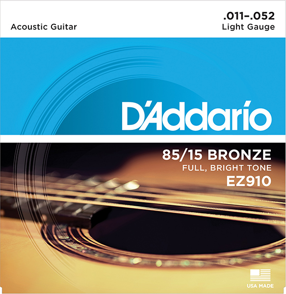 EZ910 AMERICAN BRONZE 85/15 Струны для акустической гитары Light, 11-52 D`Addario