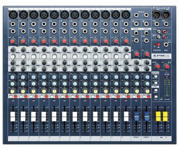 SOUNDCRAFT EPM12 микшерный пульт. 12 моно +2 стерео., микрофонные предусилители...