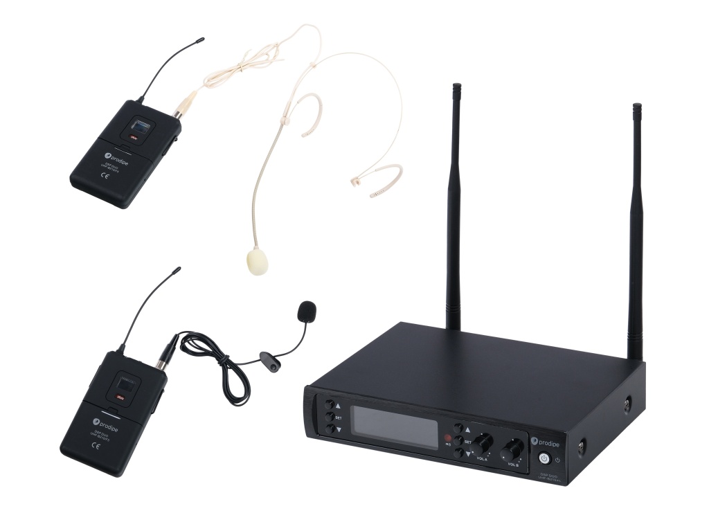 DSP-DUO-UHF-B210/F5  Беспроводная микрофонная система, петличный и головной микрофон, Prodipe