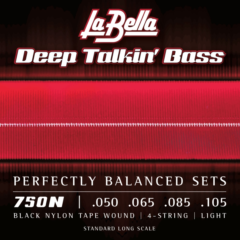 750N Deep Talkin' Bass Комплект струн для бас-гитары, черный нейлон, 50-105, La Bella