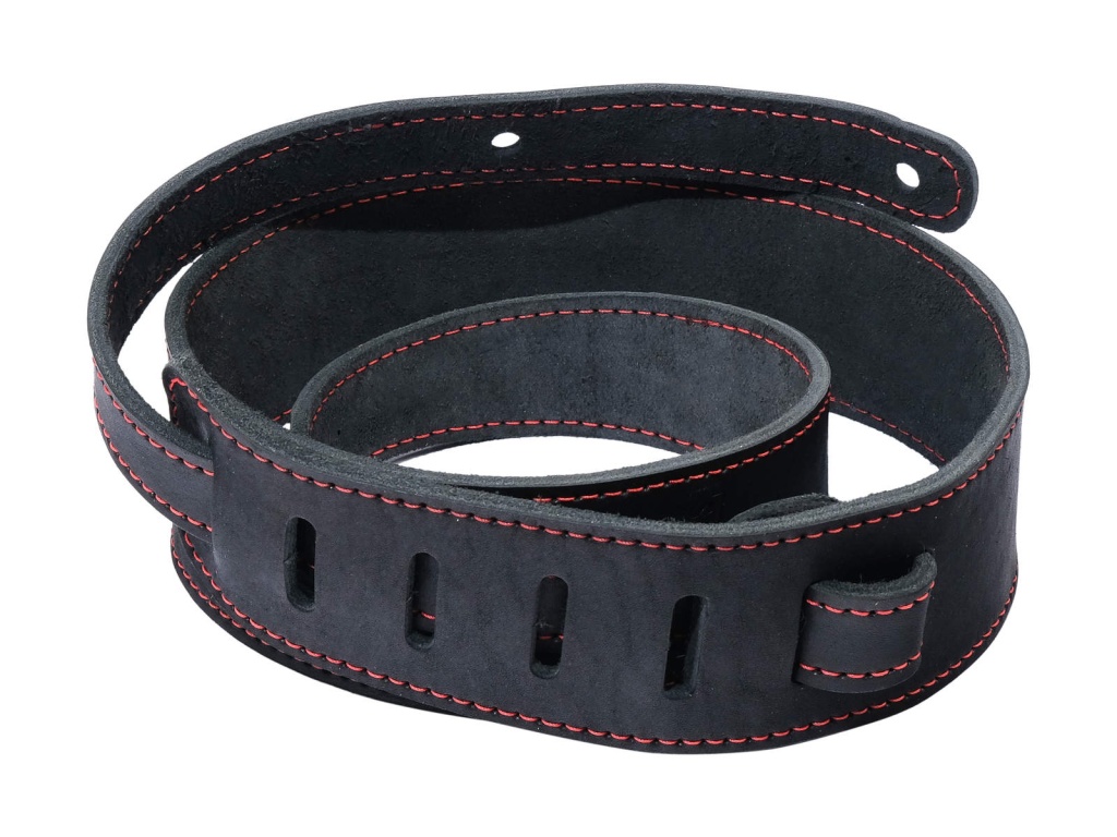 LS.C.002 Ремень для гитары, кожаный, черный, LionStraps