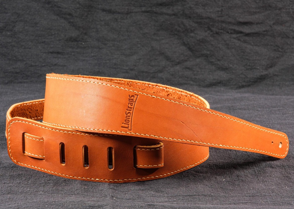 LS.C.001 Ремень для гитары, кожаный, коричневый, LionStraps