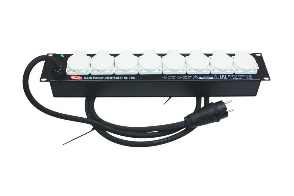 RC708 Дистрибьютор питания, рэковый, EDS