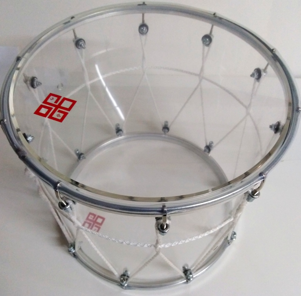 BKA-13Pv Барабан кавказский 13", акрил 31х33см, с верёвкой, прозрачный, Мастерская Бехтеревых