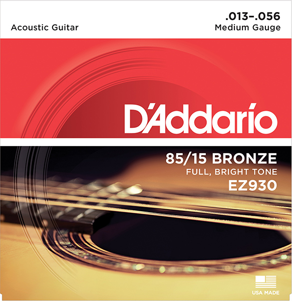 EZ930 AMERICAN BRONZE 85/15 Струны для акустической гитары Medium 13-56 D`Addario