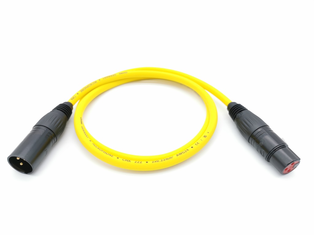 E1-XLR-M-F-0100-4 Кабель микрофонный (балансный), желтый, 1м, ZZcable