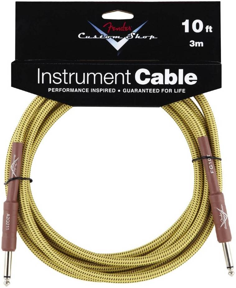 FENDER CUSTOM SHOP 10' ANGLE INSTRUMENT CABLE TWEED - Инструментальный кабель