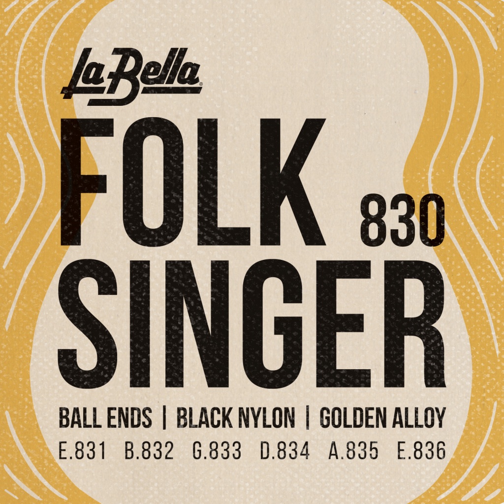 830 Folksinger Комплект струн для классической гитары, бронза 80/20, шарик, La Bella