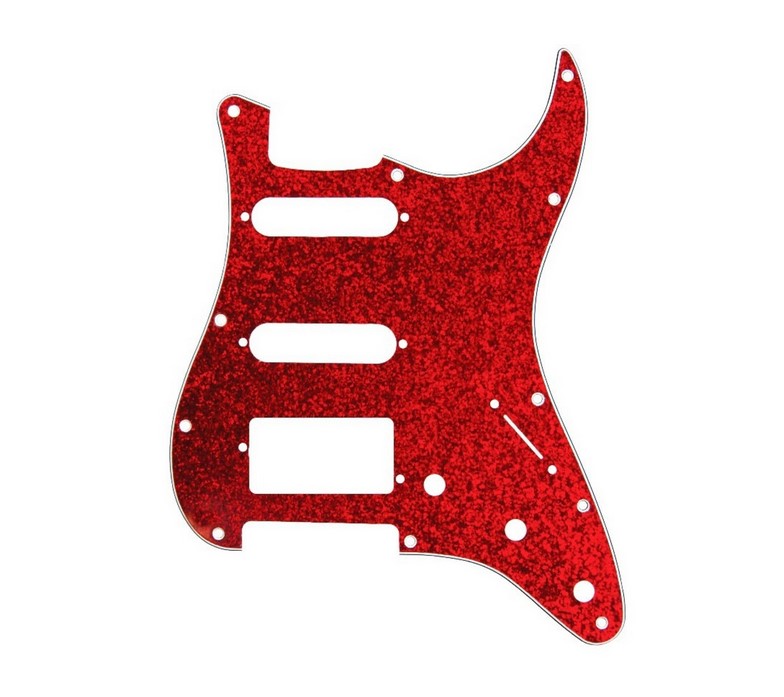 DPP-ST-RDS-HSS Защитная накладка электрогитары Stratocaster, HSS, красная, D'Andrea