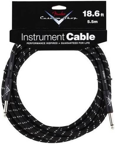 FENDER CUSTOM SHOP 18.6' INSTRUMENT CABLE BLACK TWEED - Инструментальный кабель