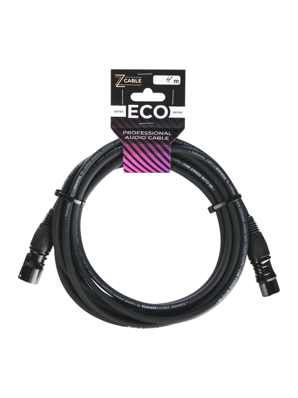 E4-XLR-M-F-0400-0 Кабель микрофонный 4м, ZZcable
