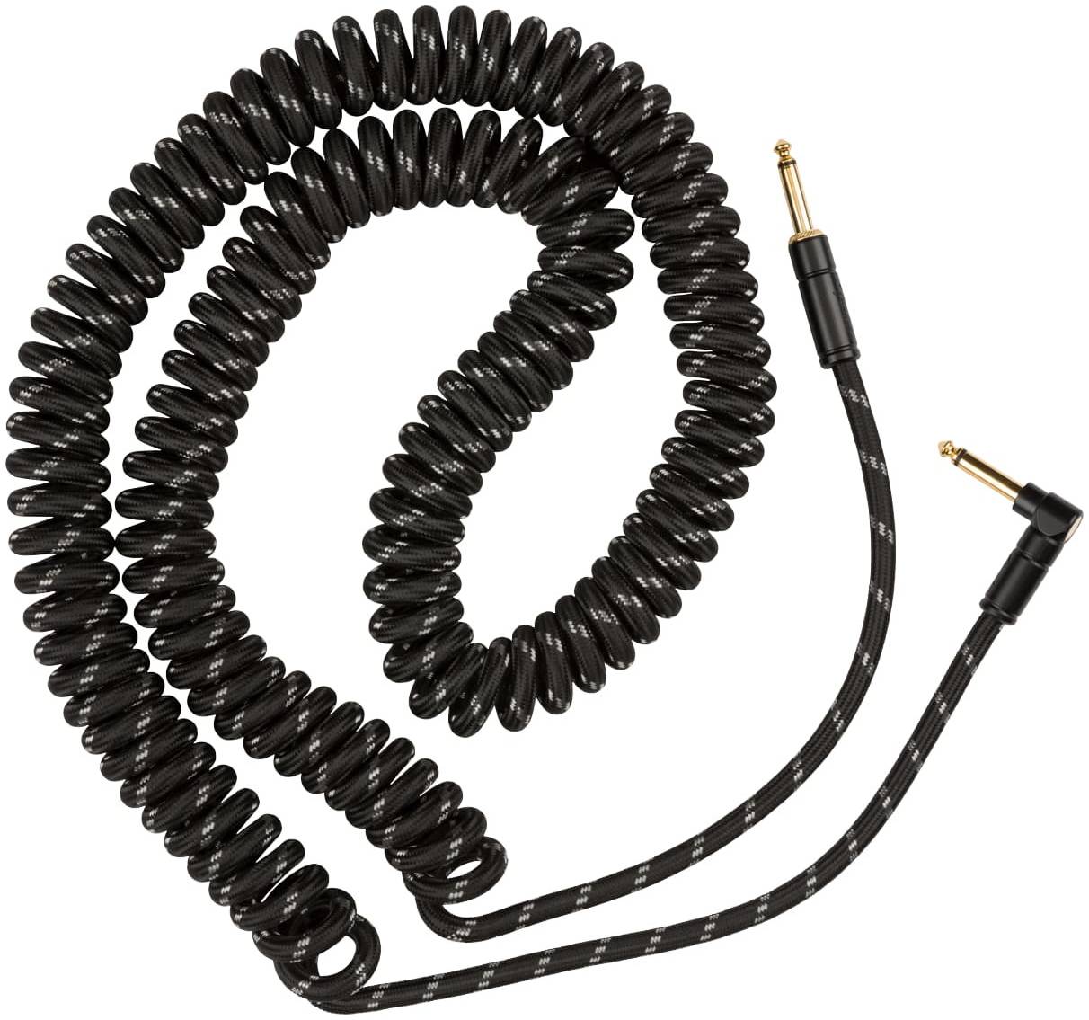 FENDER Deluxe Coil Cable 30' Black Tweed инструментальный кабель, витой,...