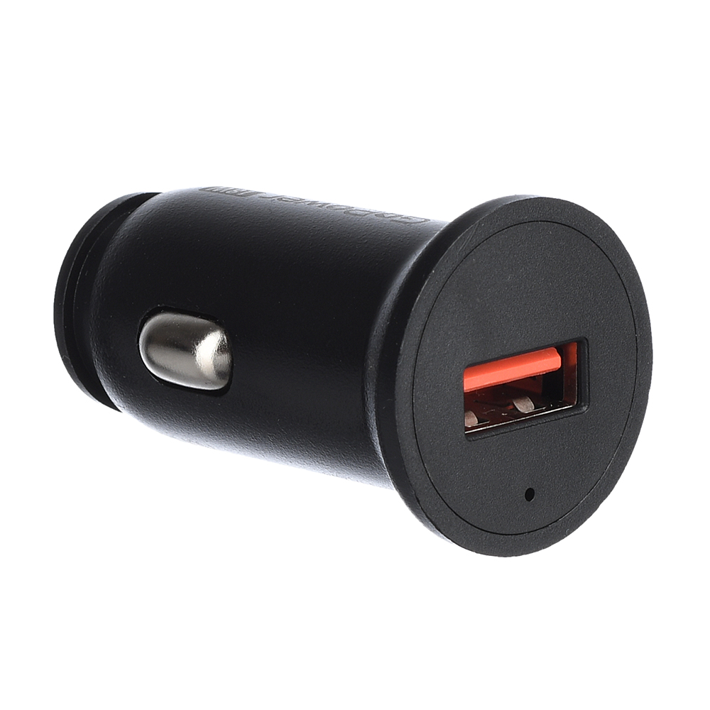 00-00028407 Автомобильное зарядное устройство GPQC11-1U 1USB 18Вт, черный, GoPower
