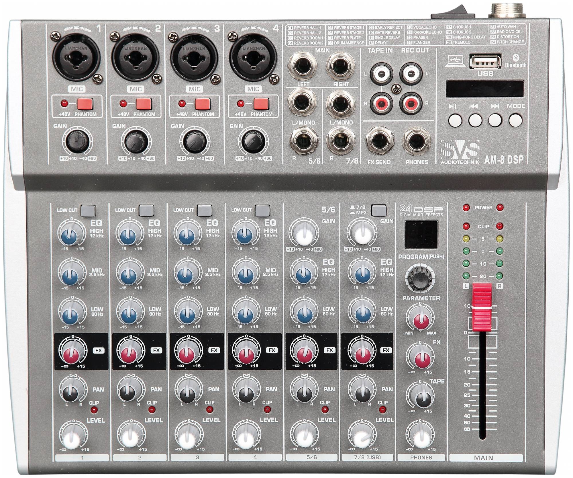 SVS AUDIOTECHNIK AM-8 DSP Микшерный пульт аналоговый, 8-канальный, 24 DSP...