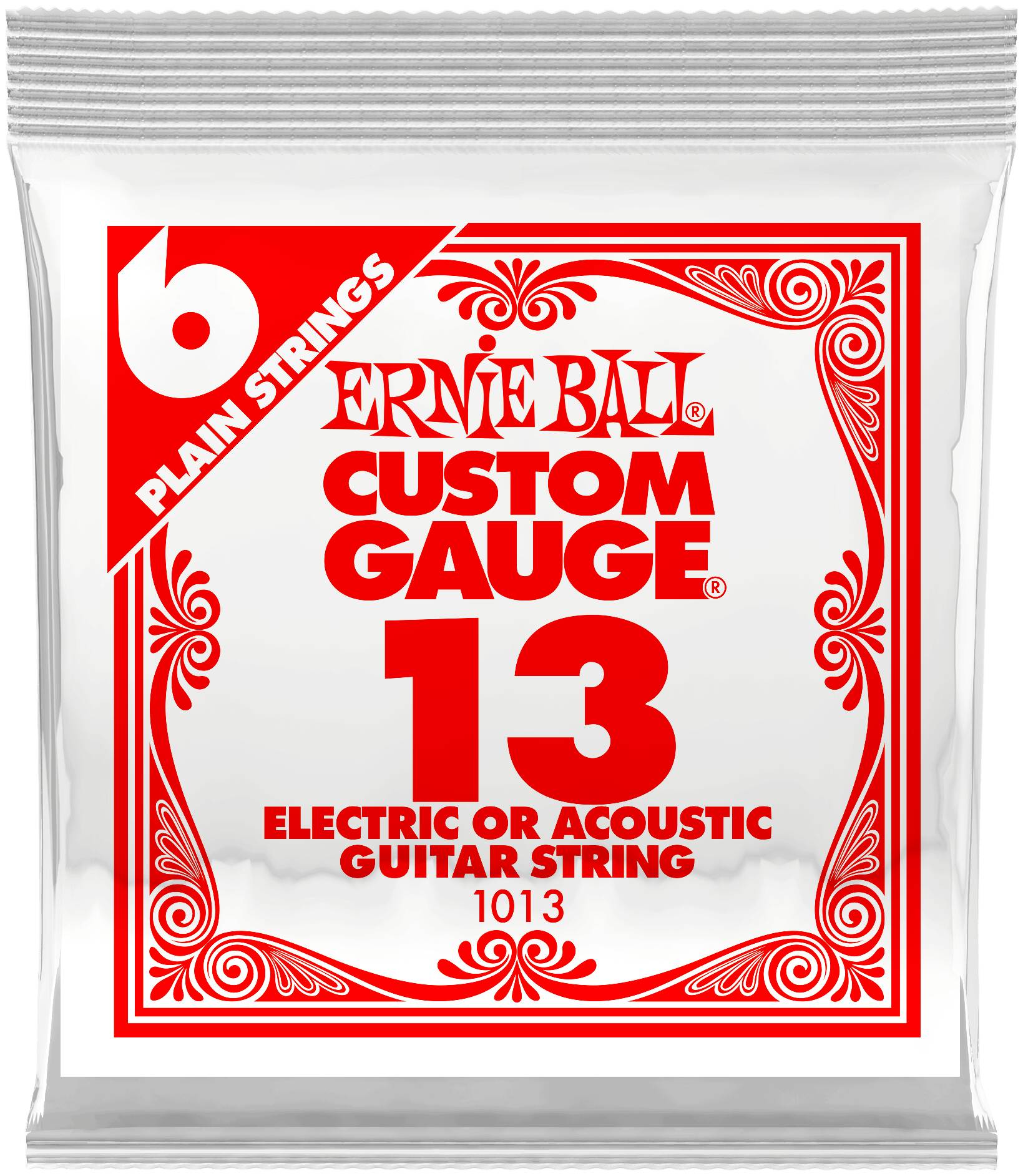 ERNIE BALL 1013 Plain Steel .013 - Струна одиночная для акустической и электрогитары