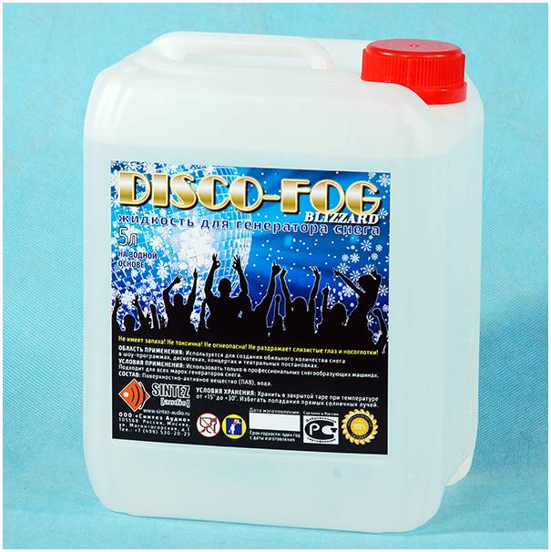 СИНТЕЗ АУДИО DF-Blizzard Disco Fog Жидкость для генераторов снега, 5л,...