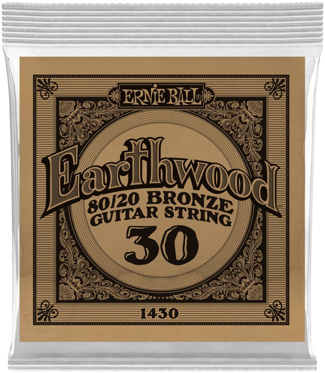 ERNIE BALL 1430 Earthwood 80/20 .030 - Струна одиночная для акустической гитары
