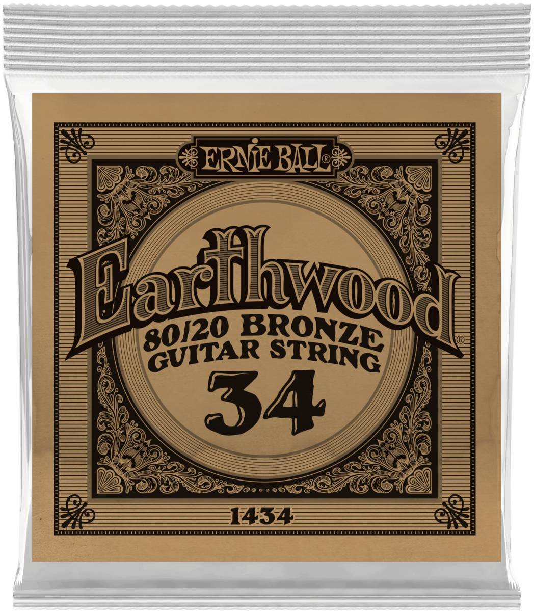 ERNIE BALL 1434 Earthwood 80/20 .034 - Струна одиночная для акустической гитары