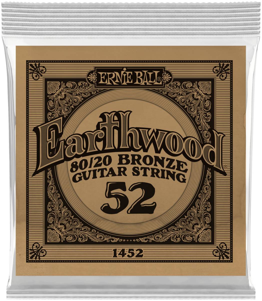 ERNIE BALL 1452 Earthwood 80/20 .052 - Струна одиночная для акустической гитары