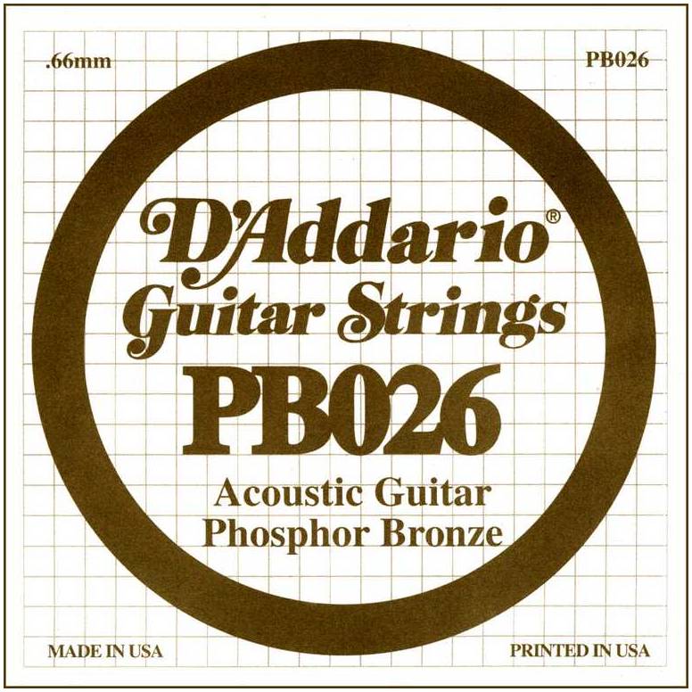 D'ADDARIO PB026 - Струна одиночная для акустической гитары