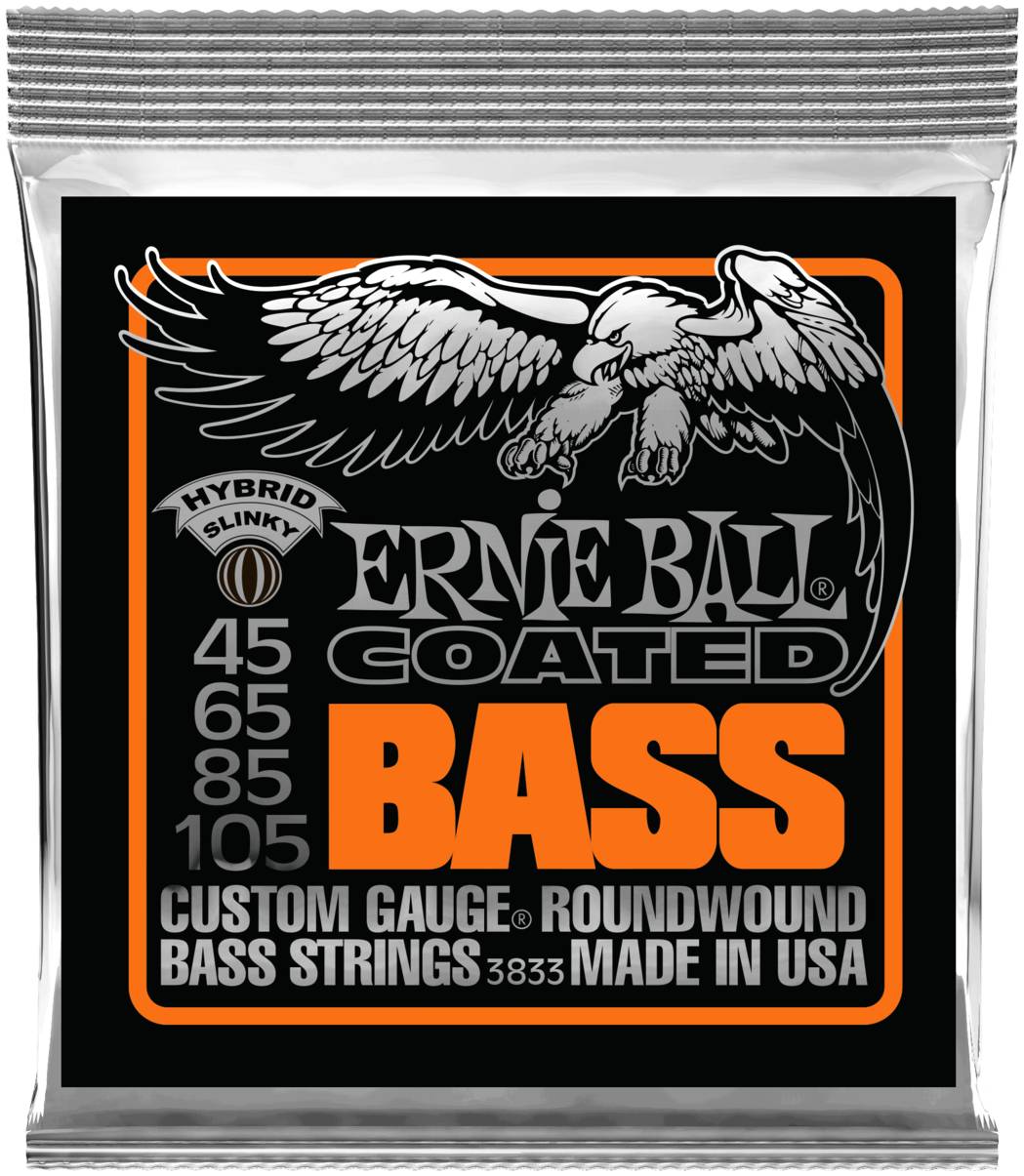 ERNIE BALL 3833 Coated Slinky Hybrid 45-105 - Струны для бас-гитары