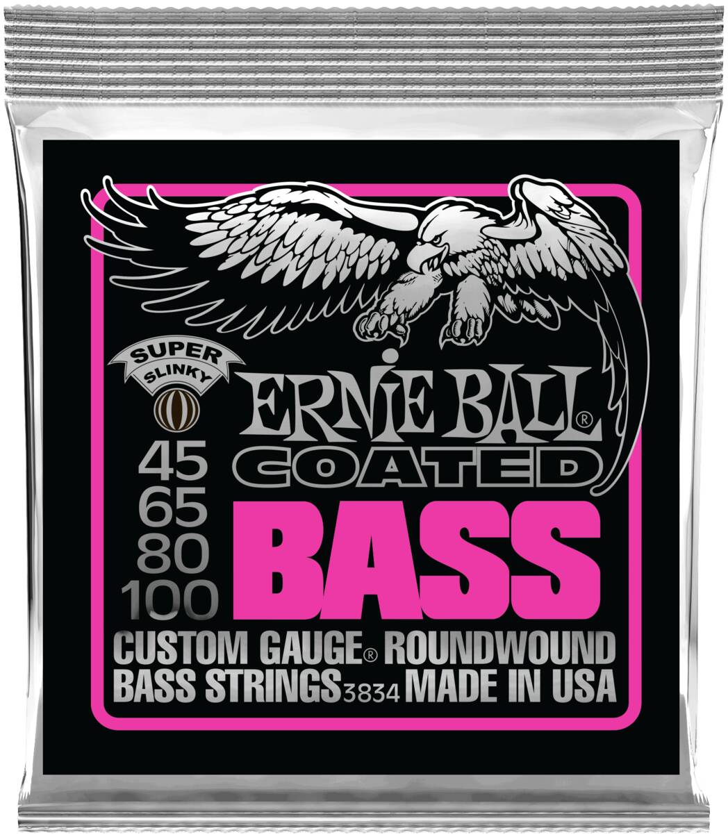 ERNIE BALL 3834 Coated Slinky Super 45-100 - Струны для бас-гитары