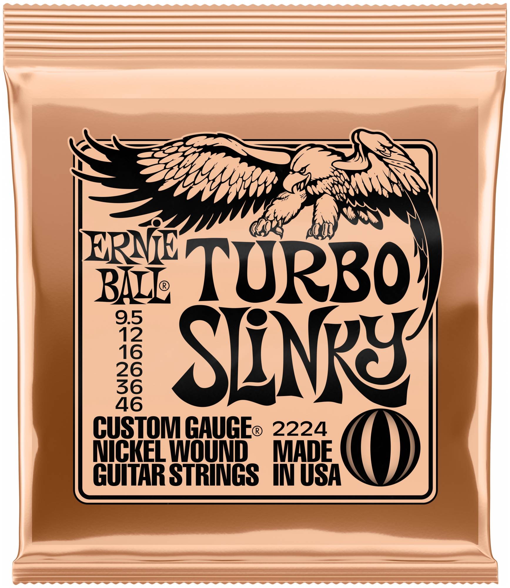 ERNIE BALL 2224 Nickel Wound Slinky Turbo 9.5-46 - Струны для электрогитары