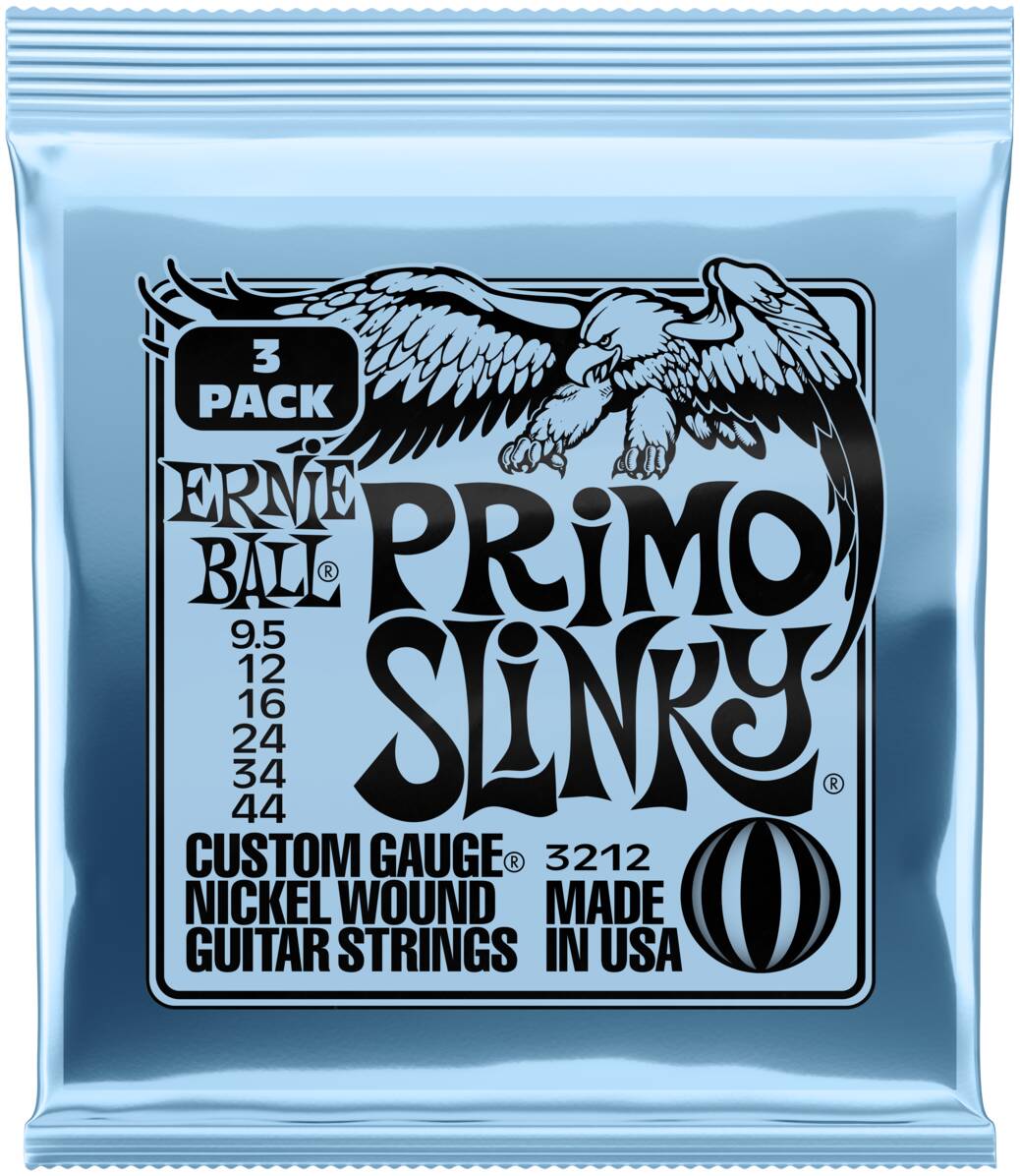 ERNIE BALL 3212 Nickel Slinky Primo 3 Pack 9.5-44 - Струны для электрогитары