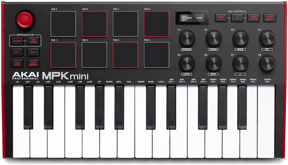 AKAI PRO MPK MINI MK3 USB миди клавиатура с уменьшенными клавишами, 25...