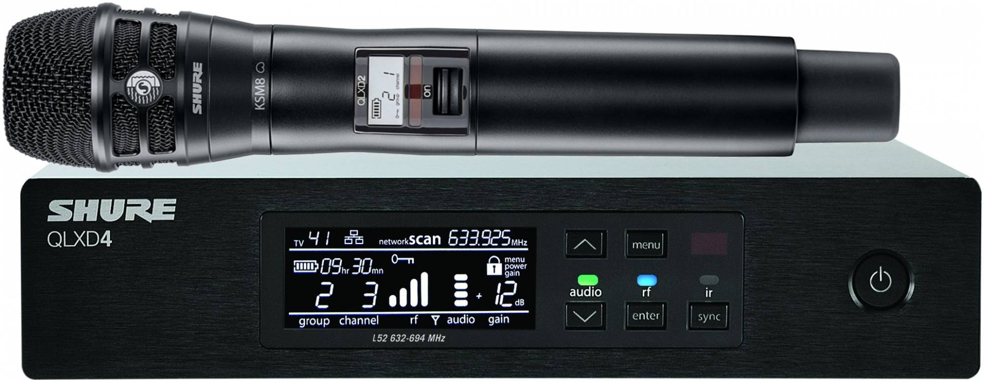 SHURE QLXD24E/K8B G51 вокальная радиосистема с ручным передатчиком KSM8,...