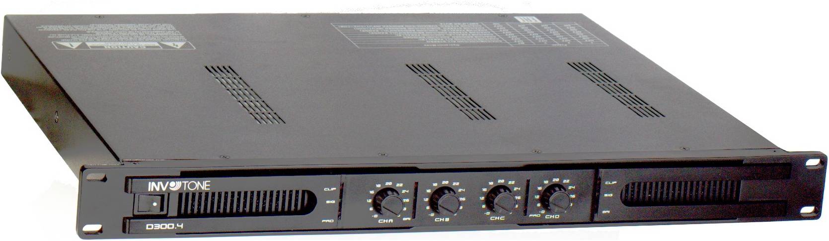 INVOTONE D300.4 - четырехканальный усилитель мощности, 300Вт/4 Ом, 600Вт/2...