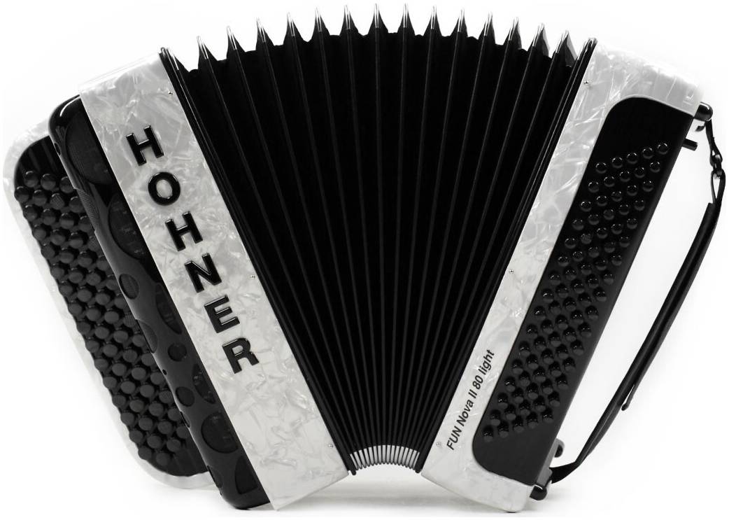 HOHNER Fun Nova II 80 light white perloid celluloid (B-Stepped) - Баян