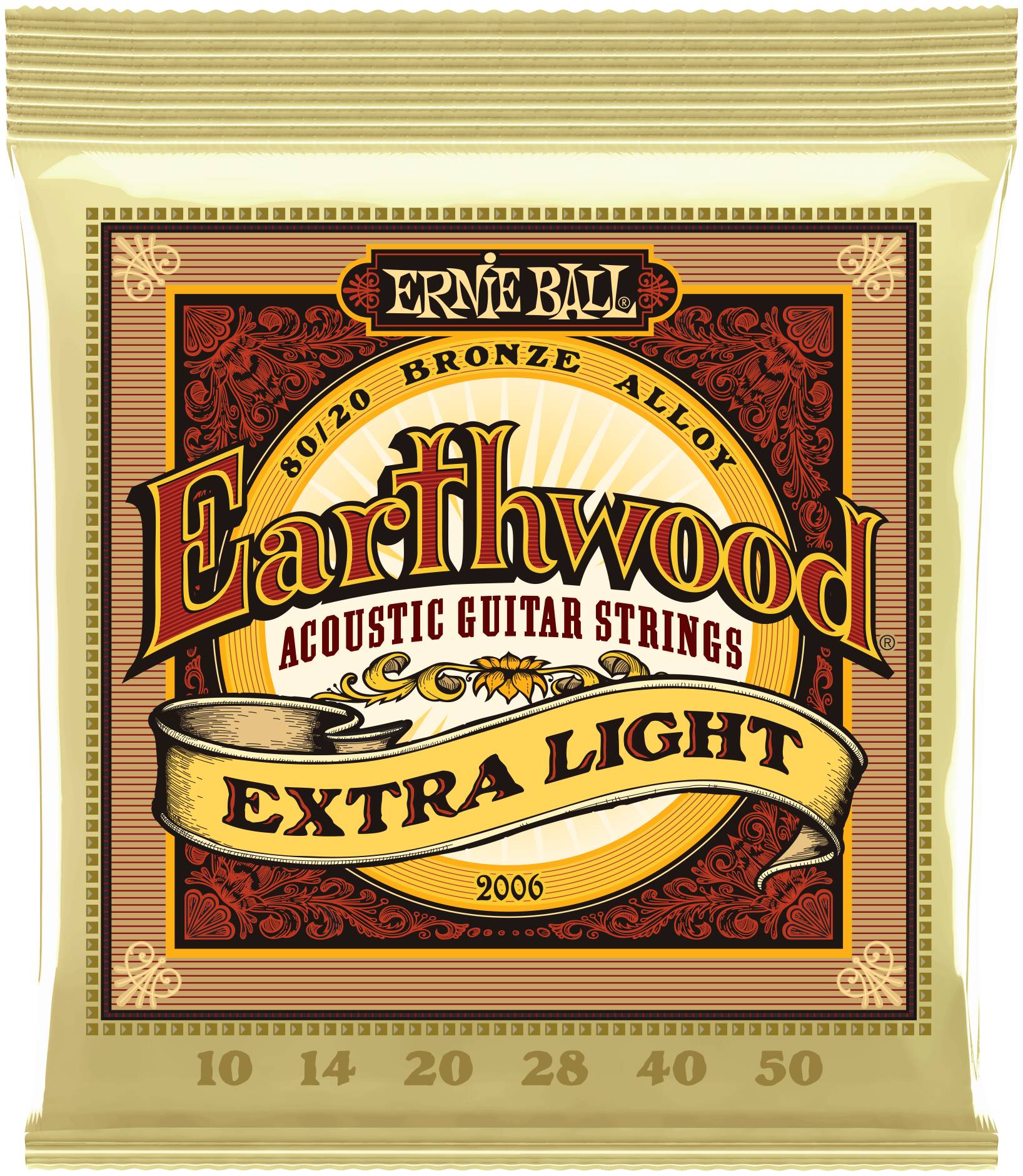 ERNIE BALL 2006 Earthwood 80/20 Bronze Extra Light 10-50 - Струны для акустической гитары