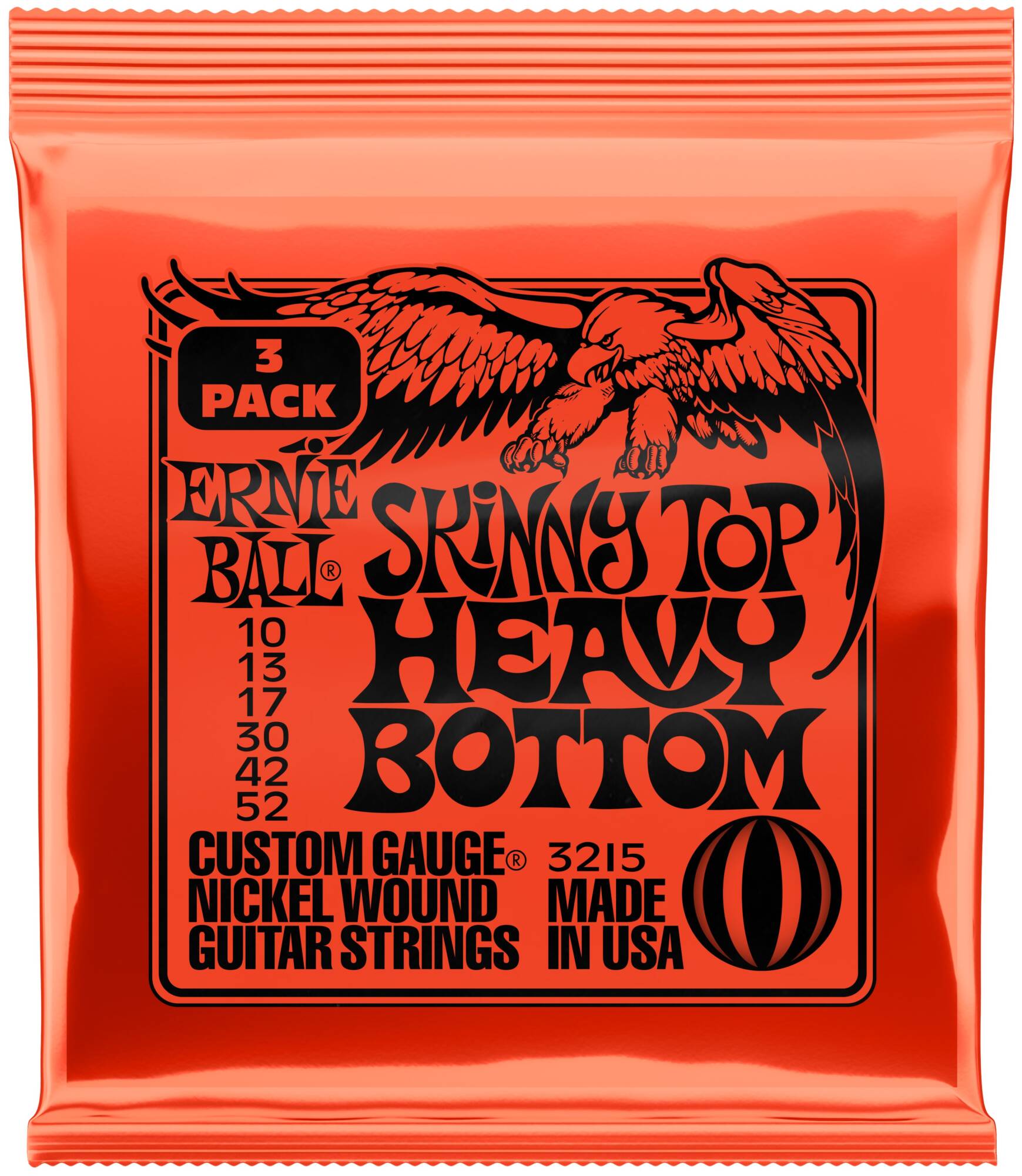 ERNIE BALL 3215 Nickel Wound Slinky Skinny Top Heavy Bottom 3 Pack 10-52 - Струны для электрогитары