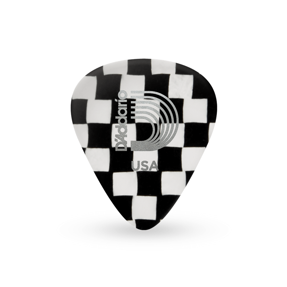 1CCB7-10 Checkerboard Медиаторы, целлулоид, расцветка шахматы, 10шт, очень толстые, Planet Waves