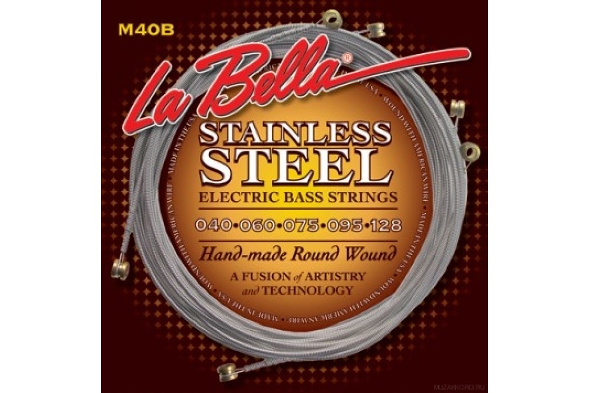 La Bella M40-B Stainless Steel 5-string Extra Light 40-128 струны для 5-струнной бас-гитары, стальная навивка