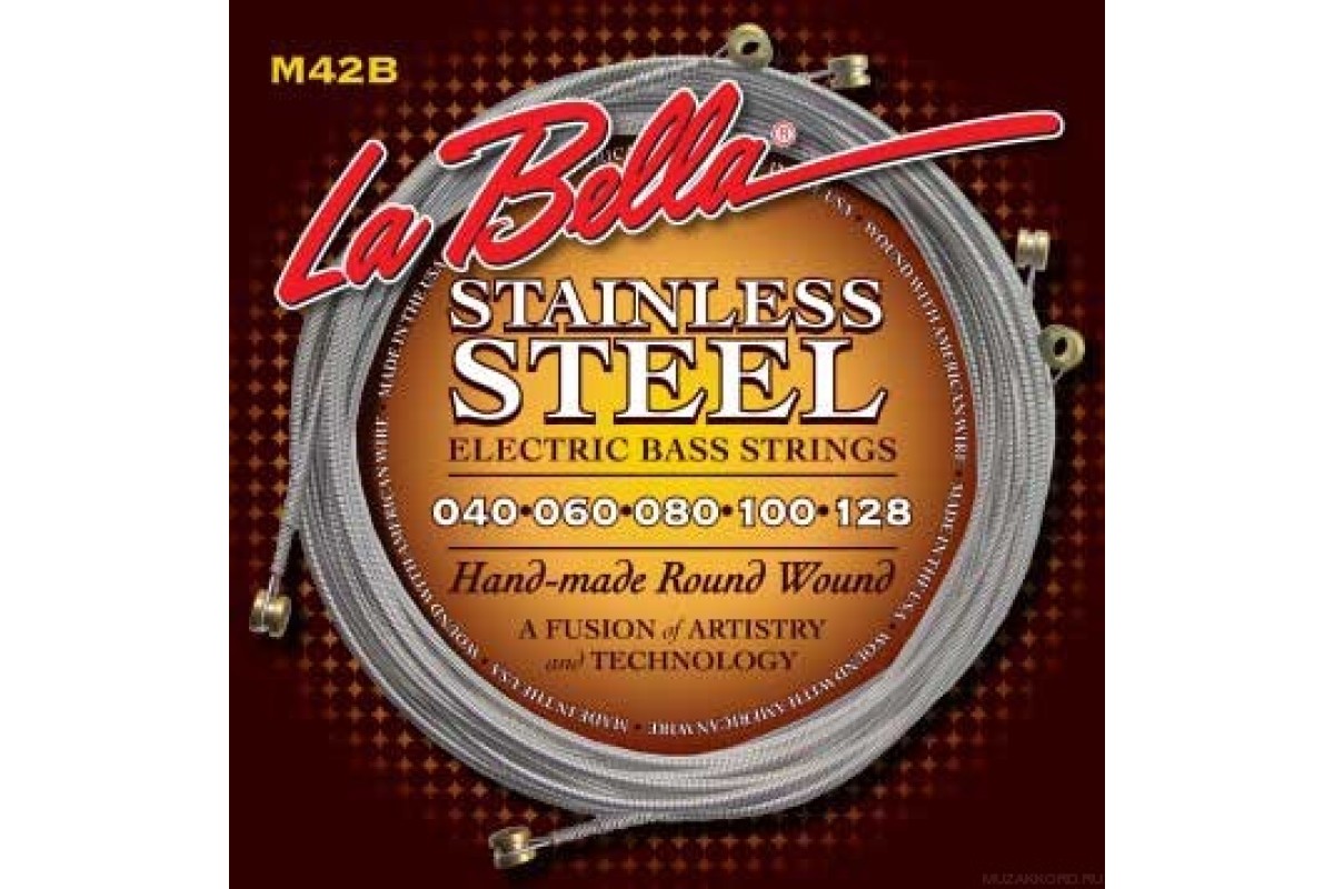 La Bella M42-B Stainless Custom Light 5-String 40-128 струны для 5-струнной бас-гитары