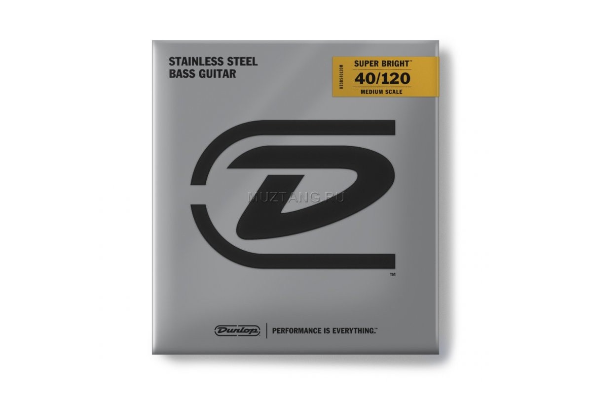 Струны для 5-струнной бас-гитары Dunlop DBSBS40120M Super Bright, нерж.сталь, Medium Scale, 40-120