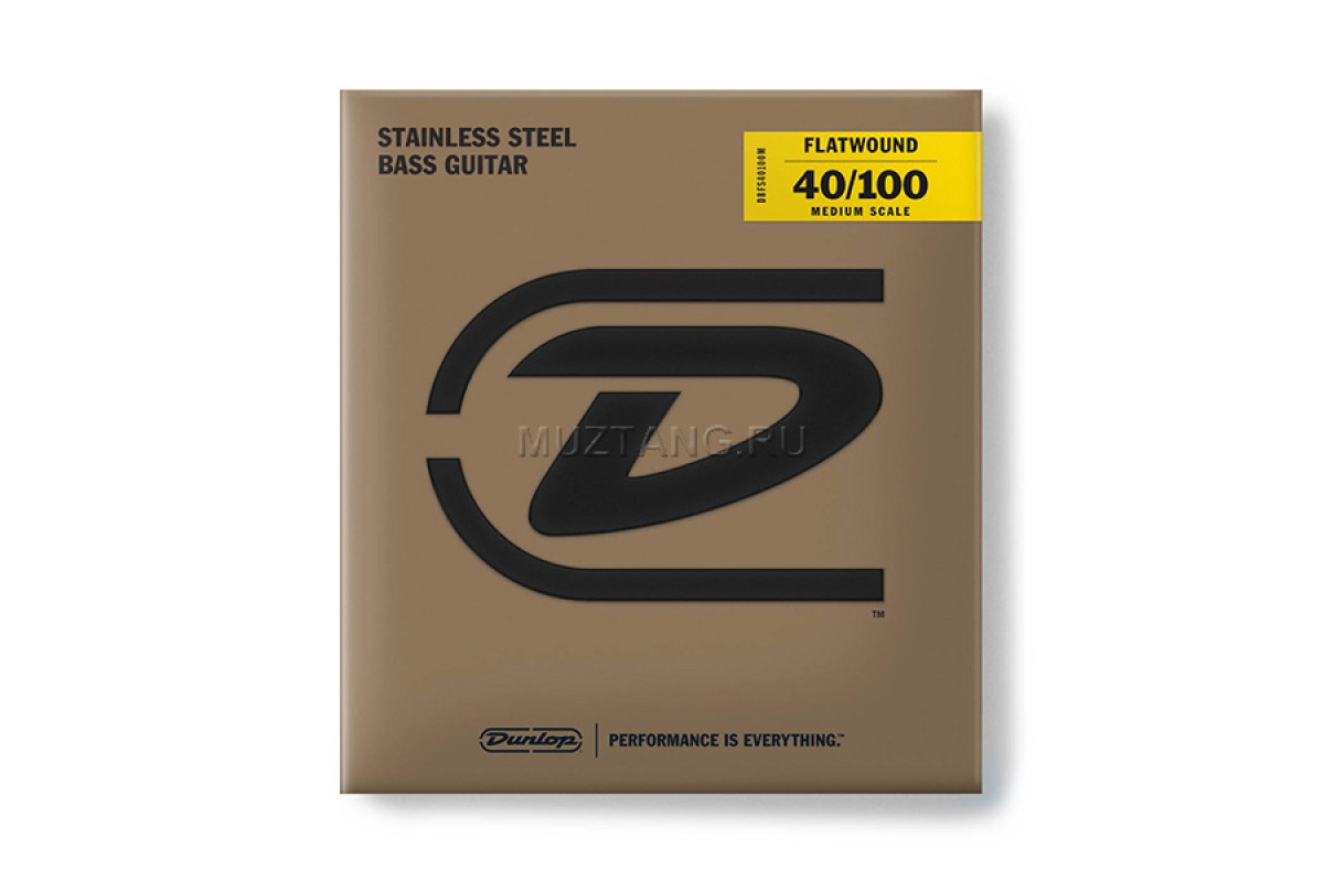 Струны для бас-гитары Dunlop DBFS40100M Flatwound Medium Scale, сталь, 40-100